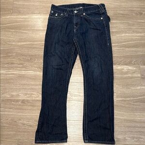 True Religion Blue Relaxed Straight Jeans- 33 waist
